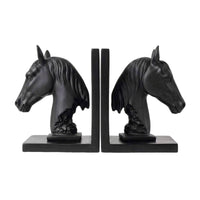 Horse Head Bookends Carved Horse Head Book Holders Compact Shelf Organizers for Readers, Desk, Study, Office