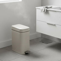 Double Lid Garbage Container Odor Seal Slim Step Trash Can Easy to Clean