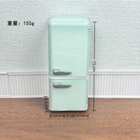 跨境爆款 1:12迷你微缩食玩带灯冰箱玩具dollhouse娃屋场景摆件