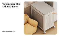 Rolling Storage Bin Large Capacity Wheeled Toy Barrel sturdyDuty for children' Room