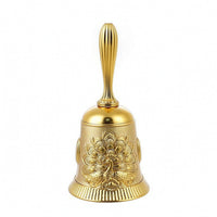 Decorative Hand-Rung Bell Vintage Metal Bell with Handle Polished Traditional for Elderly