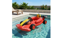 Safe Inflatable Race Car Oversized Pool Lounger with Steering Wheel Long-Lasting Car Pool Lounger Tear-Resistant for Beach