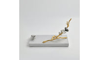 Wine Holder with Marble Base Artistic Marble Wine Holder Chic for Art Collectors