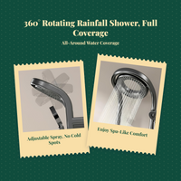 360° rotating rainfall shower head