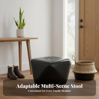 Faceted Upholstered Pouf Sturdy Construction Low Stool Space-Saving for Students