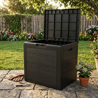 Resin Storage Box with Hinged Lid Long-Lasting Furniture Heavy-Duty for Patio