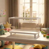 Transparent Hamster Cage Breeding Box, Luxury Hamster Villa with Exercise Wheel and Water Bottle, Interactive Transparent Syrian Hamster Habitat