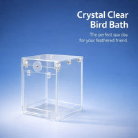 Bird Bath Box for Cage Hanging, Transparent Square Bird Bath Tub for Small Birds #variant:Transparent