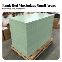 Dormitory Bunk Bed Sturdy Construction Metal Frame Bunk Bed High Guardrail Industrial Bunkbed for Students, Dorm Residents, Hostel, Guest Room