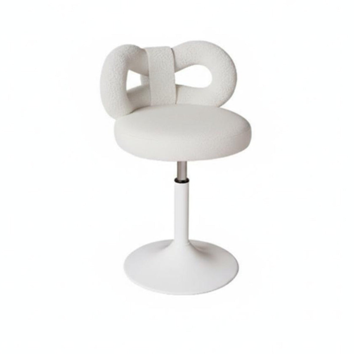 Round plush rotating Stool Upholstered Seat Vanity Chair Sturdy Construction