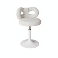 Round plush rotating Stool Upholstered Seat Vanity Chair Sturdy Construction