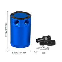 Black Top Cap 2-Port Oil Catch Can Knurled Edge Oil Catch Can