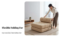 Space-Saving Fold-out Sleeper Chair High-Density Foam Pull-out Armchair Bed Lightweight Convertible Seating Modular for Apartment Dwellers, Guests, Students, Small Areas, Living Room, Bedroom
