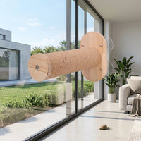 Cat Climbing Frame Wall Mounted Wood Tree Indoor, Multi-Layer Simple Style Structure with Stairs and Hammock, Elevated Play Area for Indoor Cats