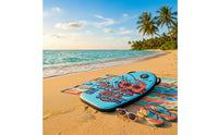 Easy to Inflate Inflatable Surf Board | Portable, Body Board with Leash, for Beach