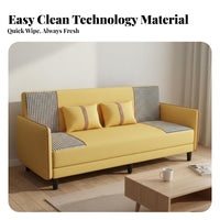 Foldable Design Folding Sofa Bed Easy Assembly Textile Futon Couch High-Density Sponge Cushion 3 in 1 Convertible Loveseat Solid Wood Frame for Small Space Dwellers, Homeowners, Office Workers