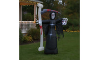 Realistic Inflatable Grim Reaper with Blade Eye-Catching Inflatable Grim Reaper Tall Giant for Yard, Garden, Porch