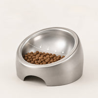 Tilted Pet Bowl Easy to Clean Stainless Steel Bowl Rustproof Cat Bowls for indoor, Puppies, Feeding Station