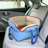 Car Dog Bed with Pockets Cushioned Dog Car Seat Soft for Young Dogs