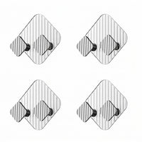 Double Self-Adhesive Hook for Bathroom, Plastic, Transparent-White