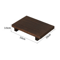 Small Wood Pedestal Stand Multi-Purpose Rectangular Wood Tray with Feet
