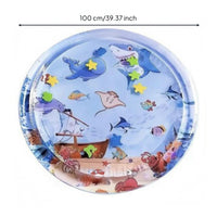 Inflatable Pet Cooling Mat Ocean-Themed Water-Filled Sensory Bed Thickened