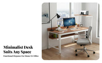 Minimalist Design Two-Person Computer Table Spacious surface 2-Person Desk Sturdy Construction Office Furniture Stable framework for Students, partners, Remote Workers, Study Room, Gaming Setup, Bedroom