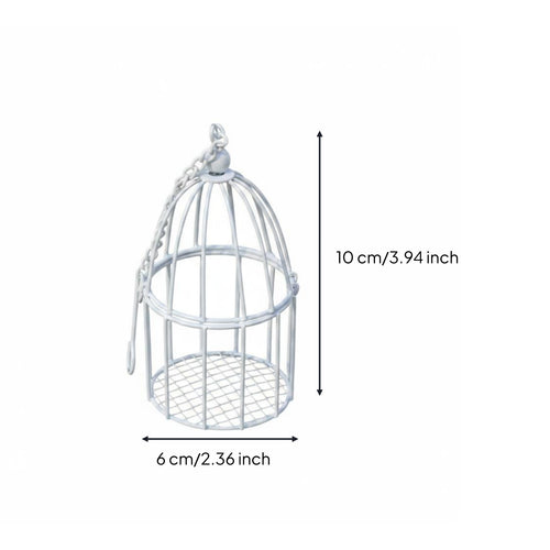 Miniature Birdcage Domed Top Decorative Enclosure Grid-Pattern Base