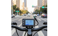 Backlit Electric Bicycle Display with Waterproof Connector Rectangular LCD Display with Waterproof Connector Wired Odometer Wide Compatibility for Cyclists, Outdoor Riding