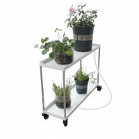 2-Tier Rolling Flower Rack With Wheels Rolling Flower Trolley Multi-Functional strongDuty for Home Decorators, Balcony