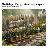 Foldable Lattice Rack Installationno-assembly Tiered Plant Holder Easy Assembly Multi-Tier Design for beyonddoor, Patio, Indoor