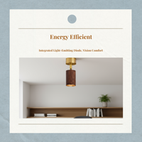 Adjustable Walnut Ceiling Light, Rotatable LED Flush Mount