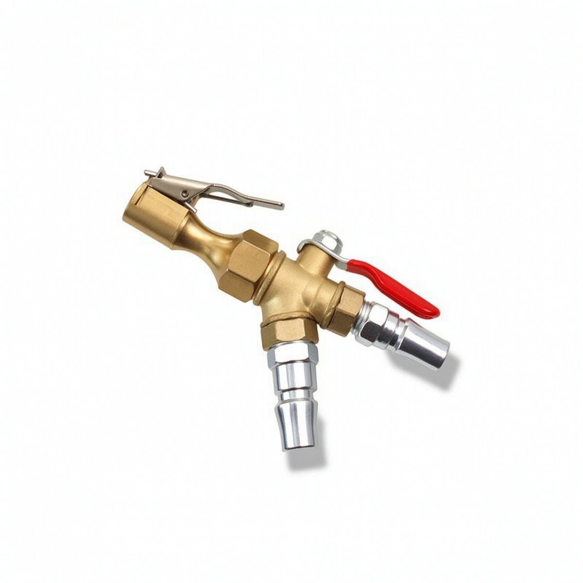 Brass Tire Chuck with Lever Clamp Space-Saving Air Chuck with Hose Fitting Threaded Connector Long-Lasting for Garage