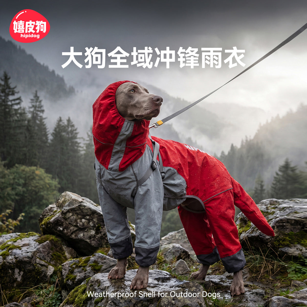 Waterproof Dog Raincoat with Hood for Large Dogs
