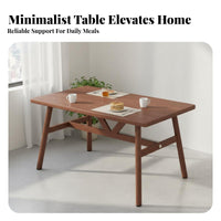 5 Pieces Modern Wooden Dining Set Rectangular Table Ergonomic Chairs Space Saving Design Wood Grain Finish Suitable for Restaurant Owners Adults Cafe Small Apartment Home Decoration