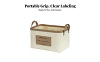 Rectangular Tote with Handles Space-Saving Foldable Canvas Tote Washable