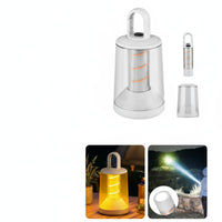 360° Illumination Rechargeable Hanging Lantern Tripod Mountable 2-in-1 Lantern Flashlight Outdoor Equipment for Campers, Hikers, Emergency