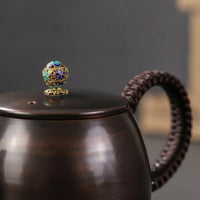 Handmade Copper Tea Kettle Vintage Copper Tea Kettle Portable Teapot with Lid for Home