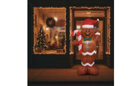 Holiday Inflatable Gingerbread Man with Candy Cane Outdoor Christmas Inflatable Gingerbread Man Festive Yard Decoration Inflate for Porch, Storefront