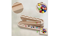 Wooden Ball Track with Blocks Interlocking Ball Route Building Toy Classic Marble Maze for Preschoolers, Young Children, Kindergarten, Playroom
