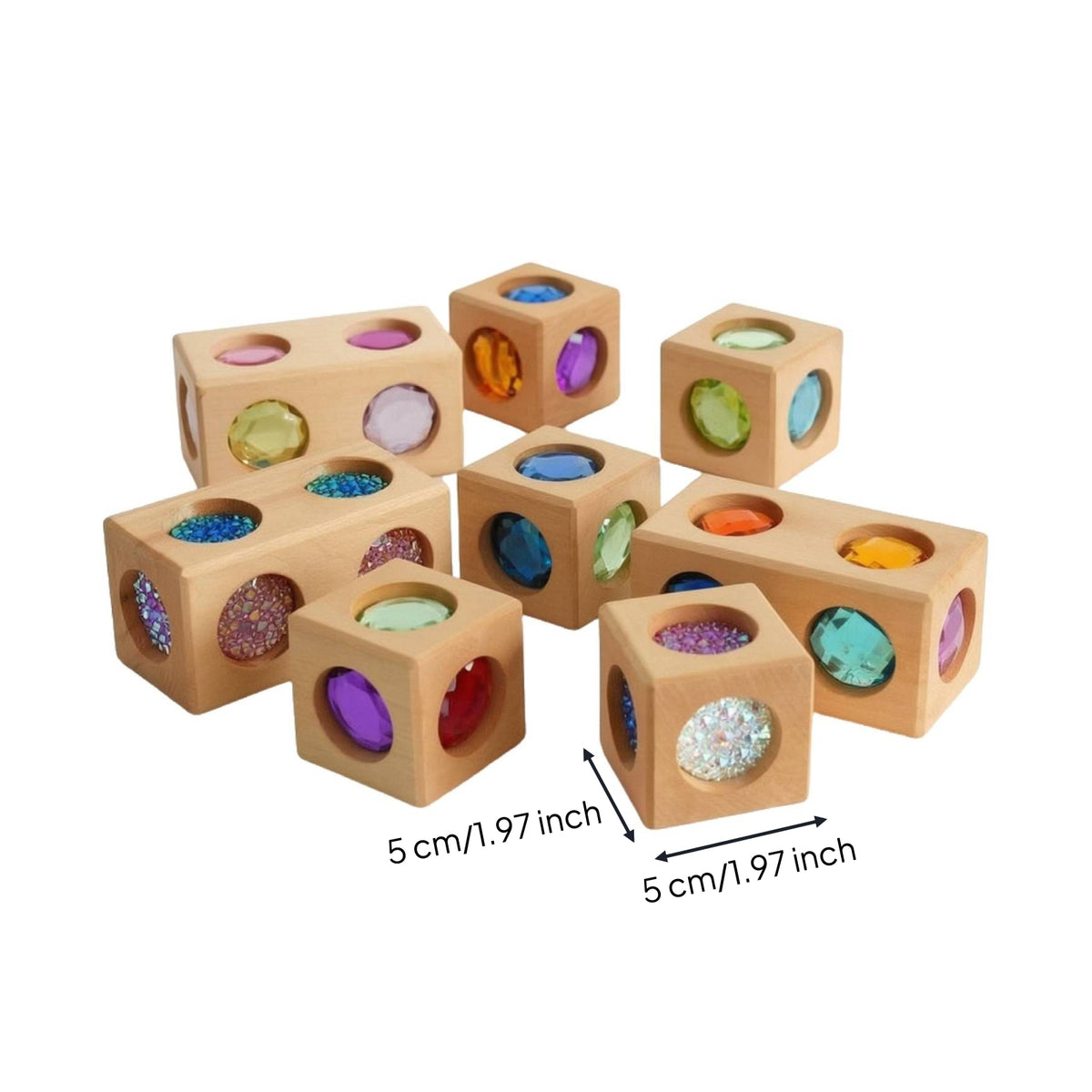 7 Pieces Wooden Gem Blocks Educational Toy Educational Method for Playroom