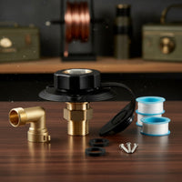 Threaded RV City Water Inlet with Check Valve Brass RV Water Inlet with Check Valve Easy to Install Heavy-Duty for Recreational Vehicle Trailer