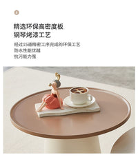 ZuC茶几电视柜奶油风家用小户型旋转落地式客厅网红设计爆款组合i 【奶白】托盘边几