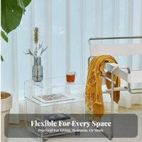Transparent C-Shaped Table multipurpose Clear C-Table No Assembly Required