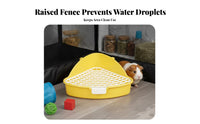 Small Pet Toilet Box Anti-Tip Guinea Pig Corner Toilet Pet Corner Litter Pan Detachable Design Small Pet Potty Removable Grate