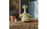 2 Pieces Floral Goose Dress Set Country Design Lawn Ornament Apparel Lace Trim