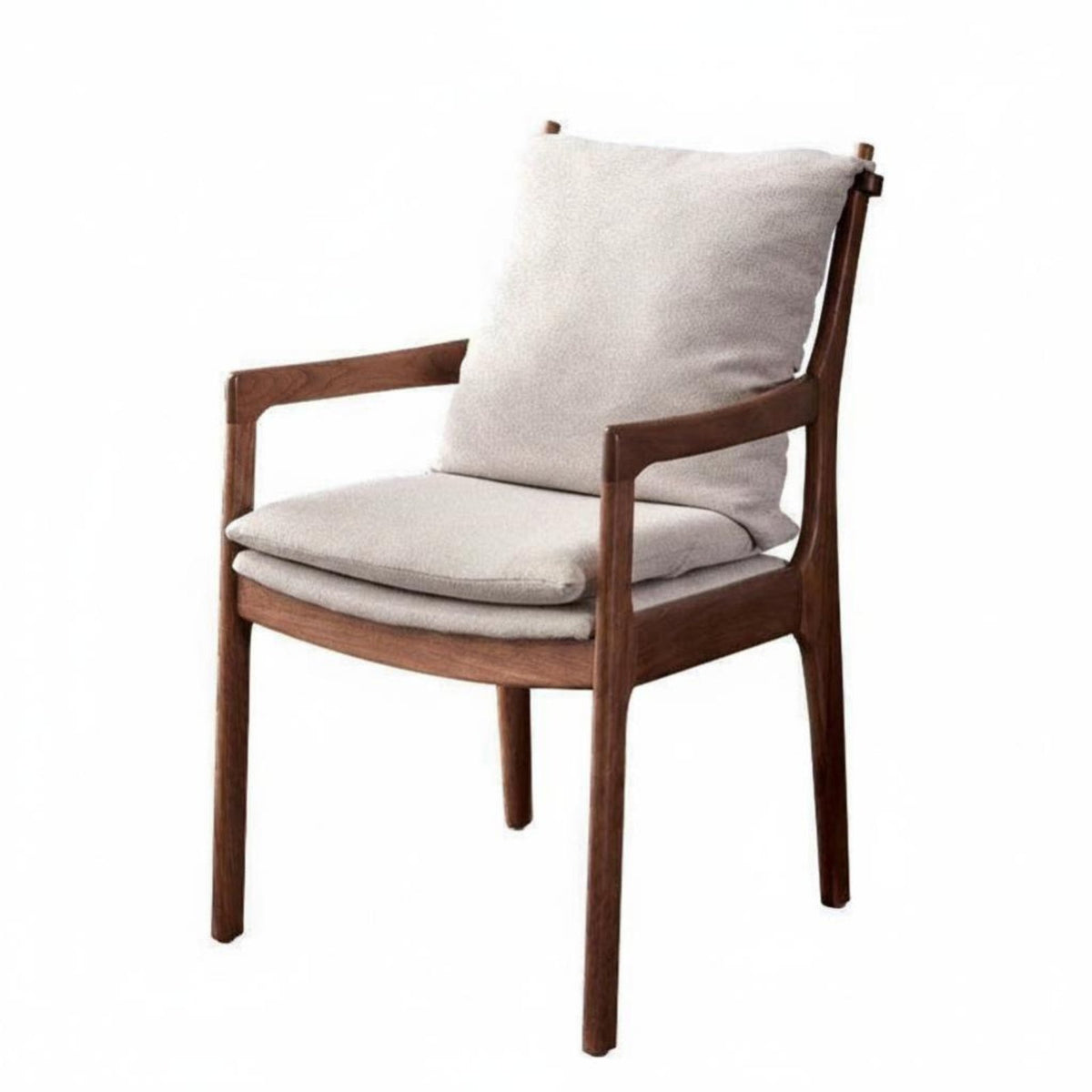 Wooden Armchair Nordic Design Single Person Seat sturdy Wood Frame Comfortable paddinging for Professionals, perusing corner
