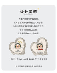 工厂跨境宠物殡葬纪念爱心天使墓碑猫咪狗狗带相框心形祭祀牌摆件