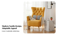 Highrear Side Panel Chair Nordic Aesthetic Upholstered Tallreared Armchair Chair Modern Minimalist Thickly Cushioned
