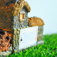 Rural Resin Craft Succulent Planter with Thatched Cottage and Light